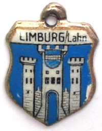 LIMBURG AN DER LAHN, Germany - Vintage Silver Enamel Travel Shield Charm